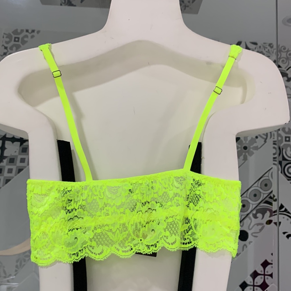 NWT 🇮🇹Cosabella NeverSayNever Fluorescent Yellow Sweetie Lace Bralette - Picture 8 of 15